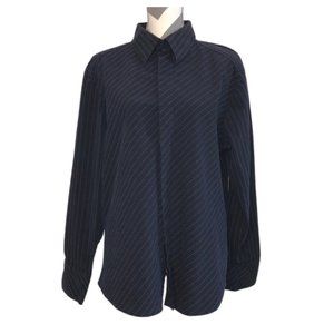 Carbon Black Navy and Gray Pinstripe Dress Shirt